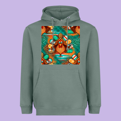 Thanksgiving  Turkey Seamless Pattern Heavyweight Hoodie Designed By Bundleandbundleshop