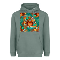 Sage thanksgiving  turkey seamless pattern Heavyweight Hoodie - BundleAndBundleShop