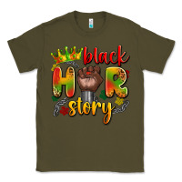 Army Green black her story Classic Tee - Artiststas