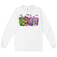 White Coffee Cups with Cow and Halloween Long Sleeve Tee - texasbilliewilder