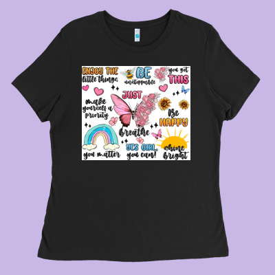 Positive Affirmations Ladies Tee Designed By Maliassmallbusiness