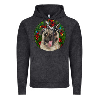 Vintage Black Christmas Pug With Buffalo Plaid Vintage Hoodie - RanaPortraitStore