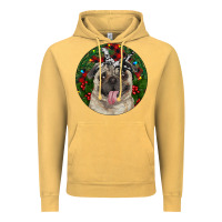 Vintage Mustard Christmas Pug With Buffalo Plaid Vintage Hoodie - RanaPortraitStore