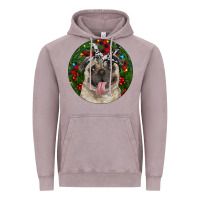 Vintage Zinc Christmas Pug With Buffalo Plaid Vintage Hoodie - RanaPortraitStore