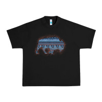 Black Bison Silhouette Blue Aztec Urban Heavy Tee - Bettercallsaul