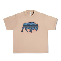 Burro Bison Silhouette Blue Aztec Urban Heavy Tee - Bettercallsaul