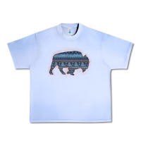 Grape Ice Bison Silhouette Blue Aztec Urban Heavy Tee - Bettercallsaul