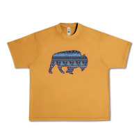 Peanut Butter Bison Silhouette Blue Aztec Urban Heavy Tee - Bettercallsaul