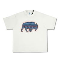 Pistachio Bison Silhouette Blue Aztec Urban Heavy Tee - Bettercallsaul