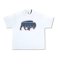 White Bison Silhouette Blue Aztec Urban Heavy Tee - Bettercallsaul