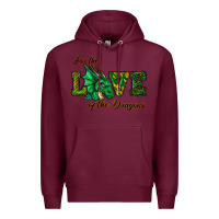 Burgundy For The Love Of The Dragons Premium Hoodie - RanaPortraitStore