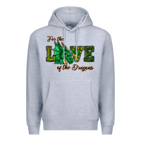 Heather Grey For The Love Of The Dragons Premium Hoodie - RanaPortraitStore