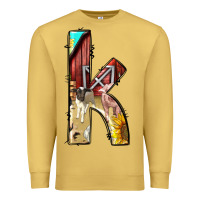 Antique Gold farm life alphabet lowercase letters k Premium Sweatshirt - BundleAndBundleShop