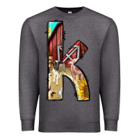 Charcoal Heather farm life alphabet lowercase letters k Premium Sweatshirt - BundleAndBundleShop