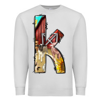 Dove Grey farm life alphabet lowercase letters k Premium Sweatshirt - BundleAndBundleShop