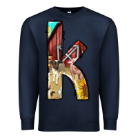 Navy farm life alphabet lowercase letters k Premium Sweatshirt - BundleAndBundleShop