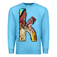 Ocean Blue farm life alphabet lowercase letters k Premium Sweatshirt - BundleAndBundleShop
