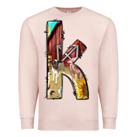 Pale Pink farm life alphabet lowercase letters k Premium Sweatshirt - BundleAndBundleShop