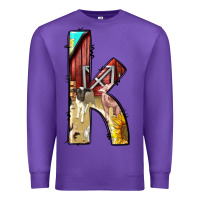 Purple farm life alphabet lowercase letters k Premium Sweatshirt - BundleAndBundleShop
