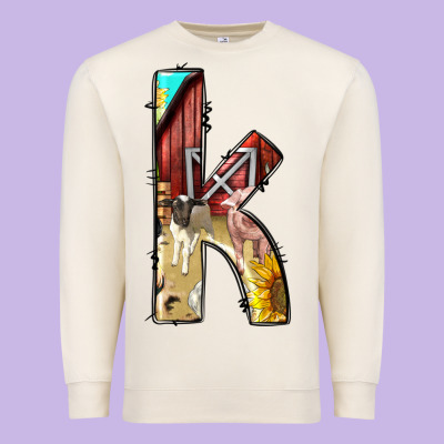 Farm Life Alphabet Lowercase Letters K Premium Sweatshirt Designed By Bundleandbundleshop