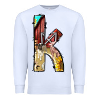 White farm life alphabet lowercase letters k Premium Sweatshirt - BundleAndBundleShop