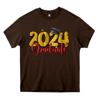 Chocolate Brown 2024 graduate Heavy Core Tee - MaliasSmallBusiness