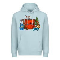 Blue Mist Camper Coffee Cup Premium Hoodie - FaDigitalArtStudio