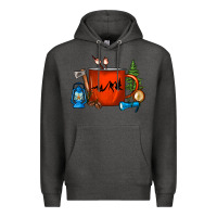 Charcoal Heather Camper Coffee Cup Premium Hoodie - FaDigitalArtStudio