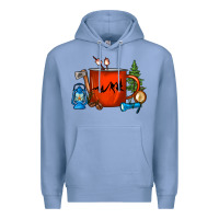 Colony Blue Camper Coffee Cup Premium Hoodie - FaDigitalArtStudio