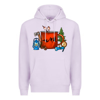 Lilac Camper Coffee Cup Premium Hoodie - FaDigitalArtStudio