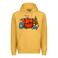 Mustard Camper Coffee Cup Premium Hoodie - FaDigitalArtStudio