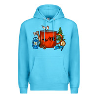 Ocean Blue Camper Coffee Cup Premium Hoodie - FaDigitalArtStudio