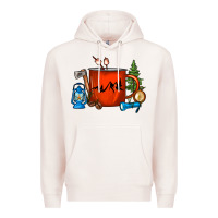 Pale Pink Camper Coffee Cup Premium Hoodie - FaDigitalArtStudio