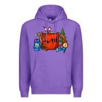 Purple Camper Coffee Cup Premium Hoodie - FaDigitalArtStudio