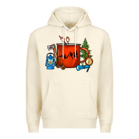 Sandshell Camper Coffee Cup Premium Hoodie - FaDigitalArtStudio