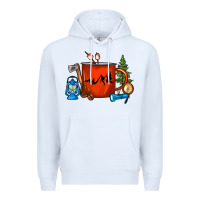 White Camper Coffee Cup Premium Hoodie - FaDigitalArtStudio