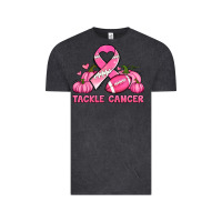 Vintage Black tackle cancer pumpkins football and ribbon breast cancer awareness Vintage Tee - Jasminsmagicworld