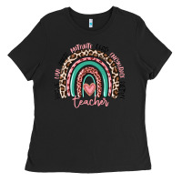 Black teacher rainbow Ladies Tee - MaliasSmallBusiness