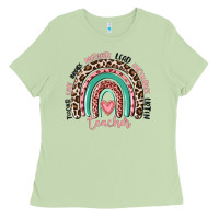 Matcha teacher rainbow Ladies Tee - MaliasSmallBusiness