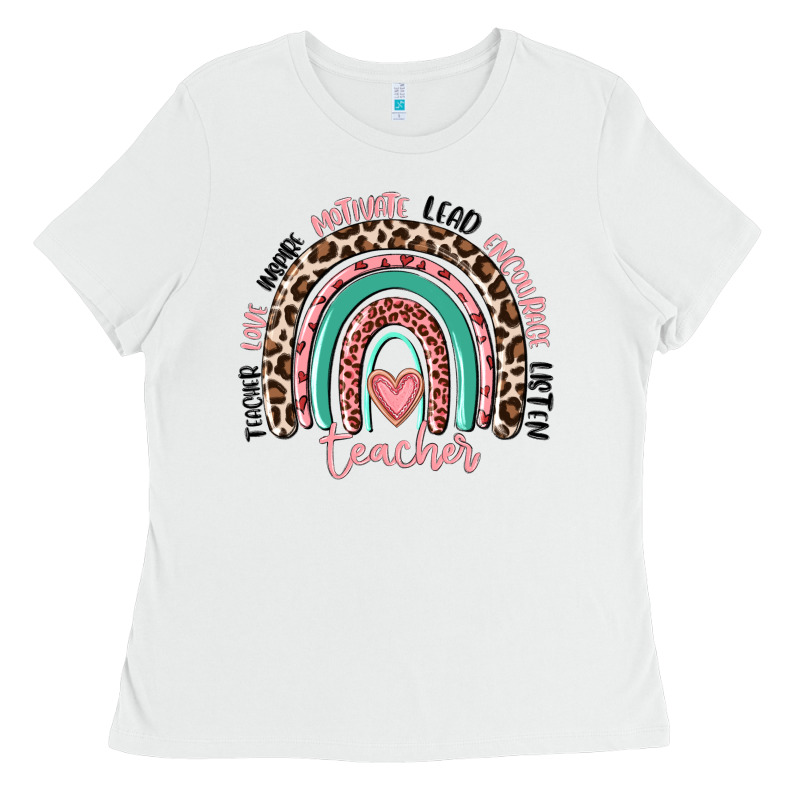 Teacher Rainbow Ladies Tee by MaliasSmallBusiness | Teevron
