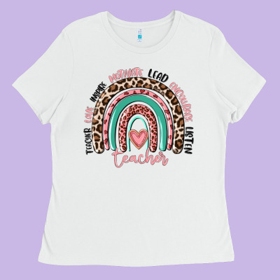 Teacher Rainbow Ladies Tee Designed By Maliassmallbusiness