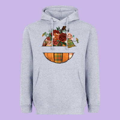 Customize Floral Pumpkin Heavyweight Hoodie Designed By Bundleandbundleshop