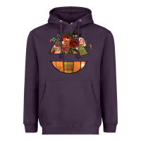 Plum customize floral pumpkin Heavyweight Hoodie - BundleAndBundleShop