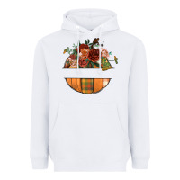 White customize floral pumpkin Heavyweight Hoodie - BundleAndBundleShop