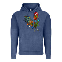 Vintage Denim Christmas Lights Rooster Vintage Hoodie - RanaPortraitStore