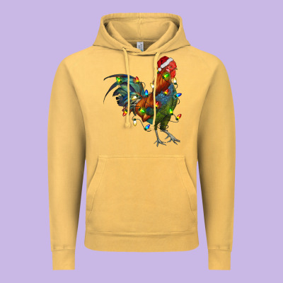 Christmas Lights Rooster Vintage Hoodie Designed By Ranaportraitstore