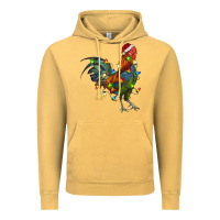 Vintage Mustard Christmas Lights Rooster Vintage Hoodie - RanaPortraitStore