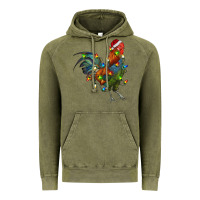 Vintage Olive Christmas Lights Rooster Vintage Hoodie - RanaPortraitStore