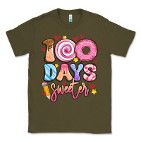Army Green 100 days sweeter Classic Tee - Artiststas