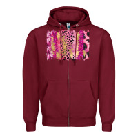 Burgundy Cancer Brushstroke Zipper Hoodie - FaDigitalArtStudio